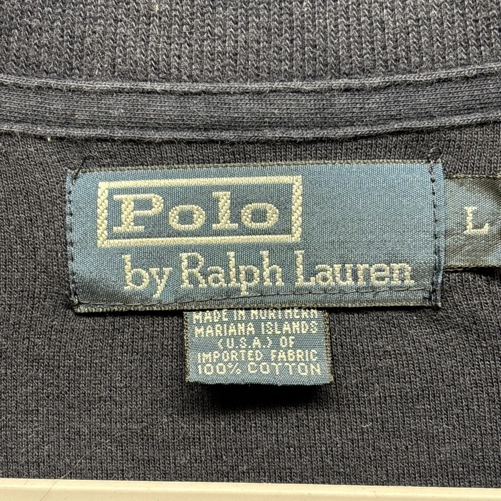 Vintage‎ Y2K Polo Ralph Lauren Blue 1/4 Zip Large Fleece Pullover USA 90s Preppy